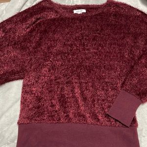Nine West Velvet Sweater Maroon